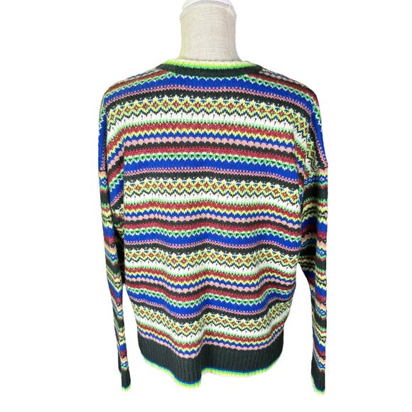 CAbi Moorland Pullover Sweater 4413 Women's Large Striped Fair Isle Colorful - Picture 6 of 9